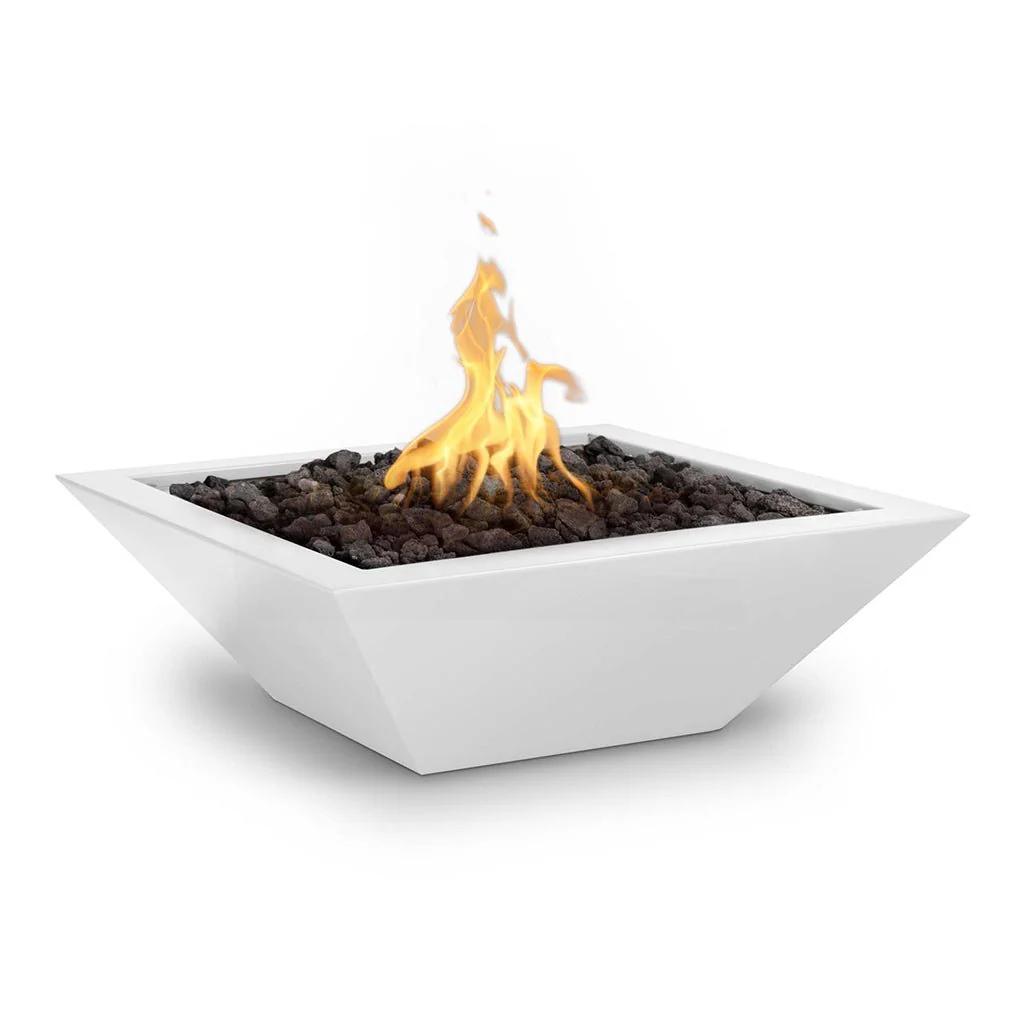 Maya 36" Square Fire Bowl, Powder Coated Metal - Fire Feature - Image 7