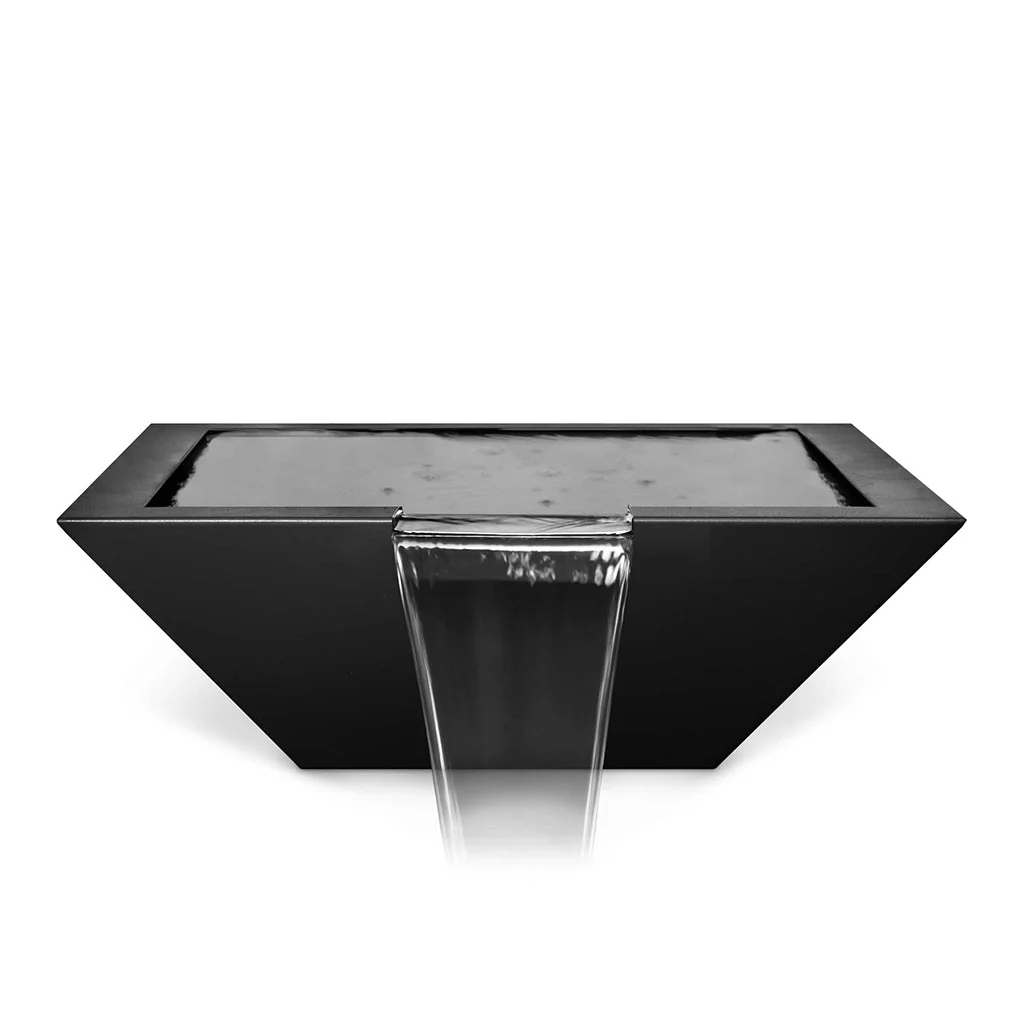 Maya Square Water Bowl, Powder Coated Metal - Water Feature