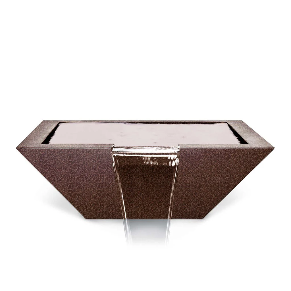 Maya Square Water Bowl, Powder Coated Metal - Water Feature - Image 2