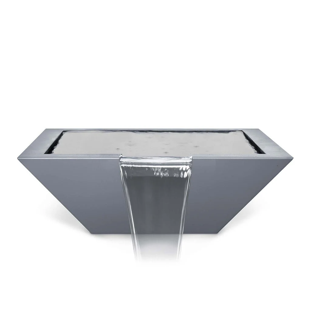 Maya Square Water Bowl, Powder Coated Metal - Water Feature - Image 3