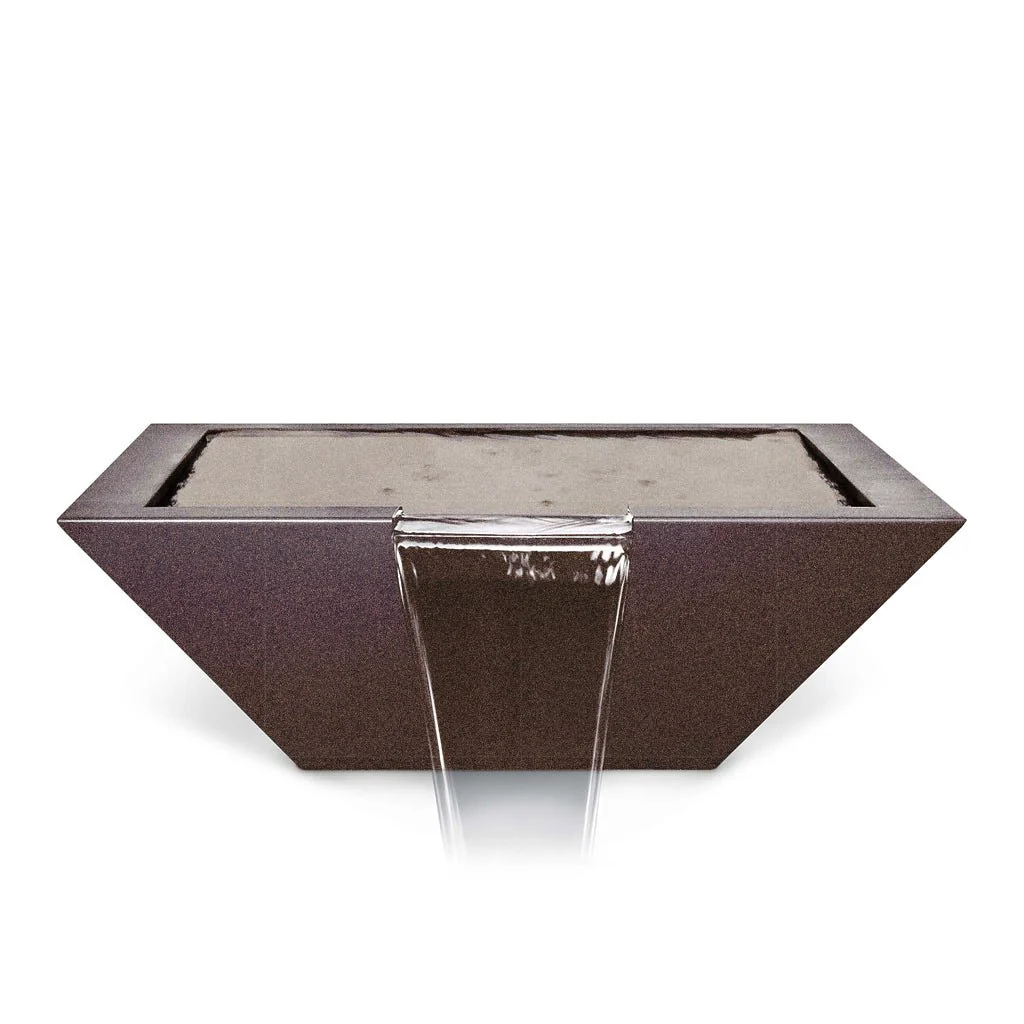 Maya Square Water Bowl, Powder Coated Metal - Water Feature - Image 4