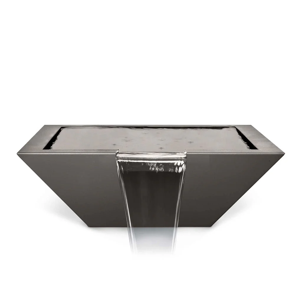 Maya Square Water Bowl, Powder Coated Metal - Water Feature - Image 5