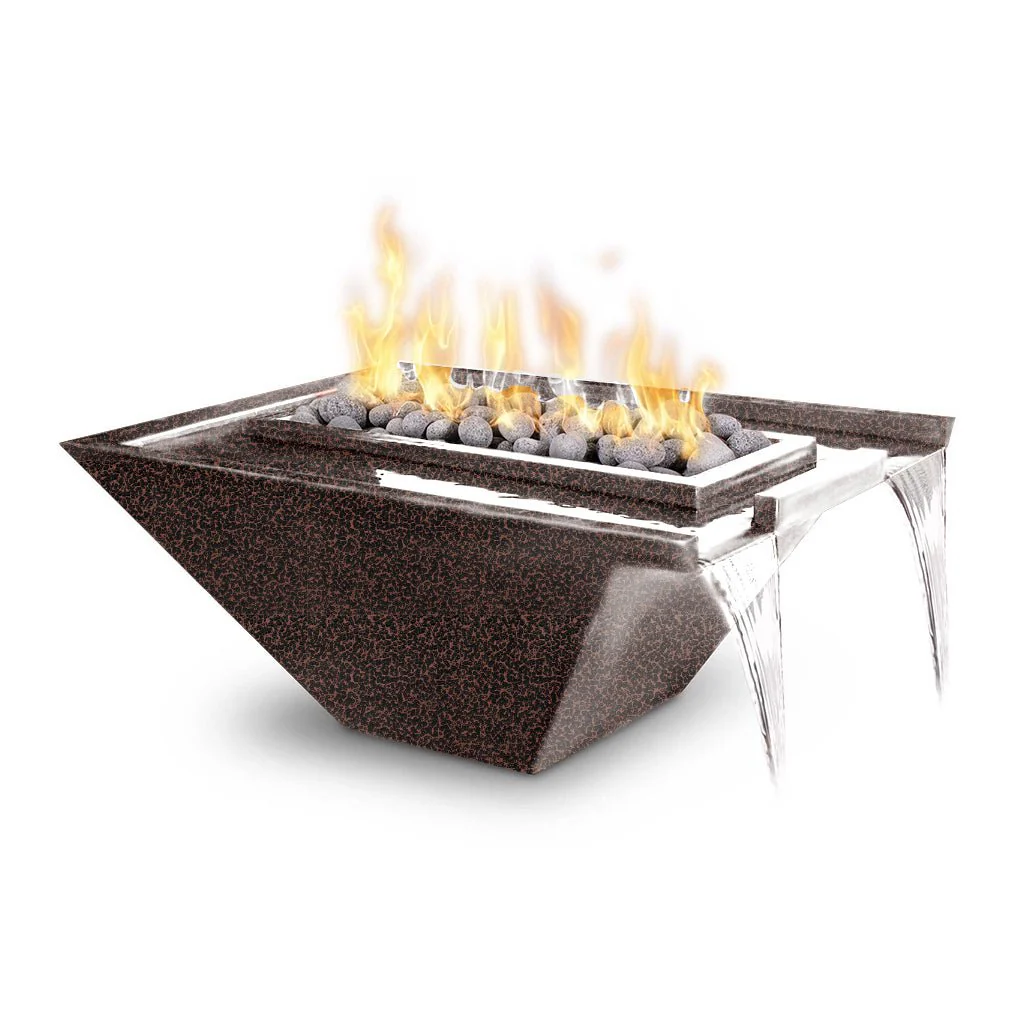 Nile 30" Fire and Water Bowl, Powder Coated Metal - Pool Feature - Image 2