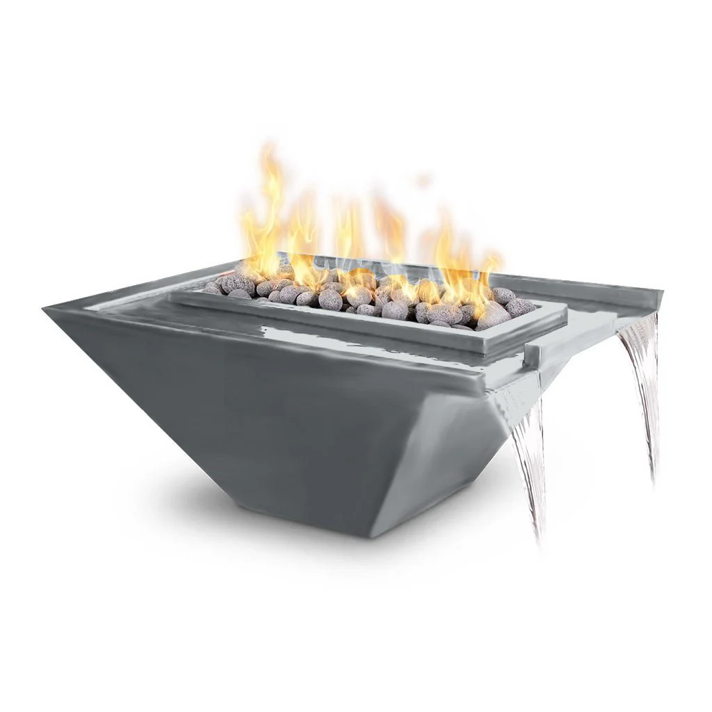 Nile 30" Fire and Water Bowl, Powder Coated Metal - Pool Feature - Image 3