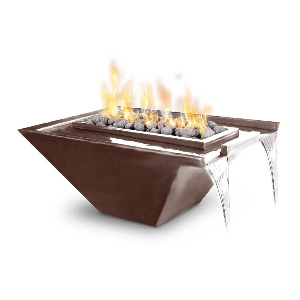 Nile 30" Fire and Water Bowl, Powder Coated Metal - Pool Feature - Image 4