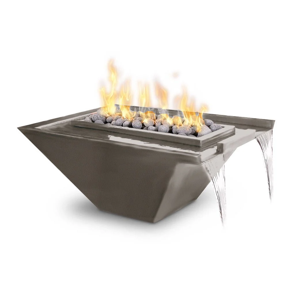 Nile 30" Fire and Water Bowl, Powder Coated Metal - Pool Feature - Image 5