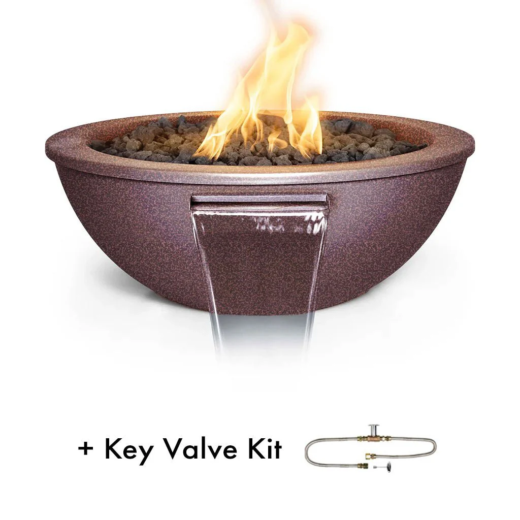 Sedona 27" Fire and Water Bowl, Powder Coated Metal - Pool Feature - Image 11