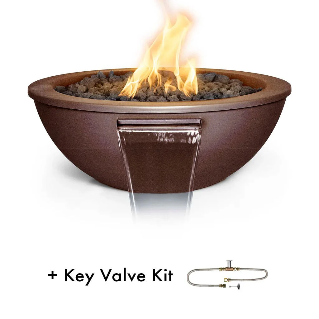 Sedona 27" Fire and Water Bowl, Powder Coated Metal - Pool Feature - Image 12