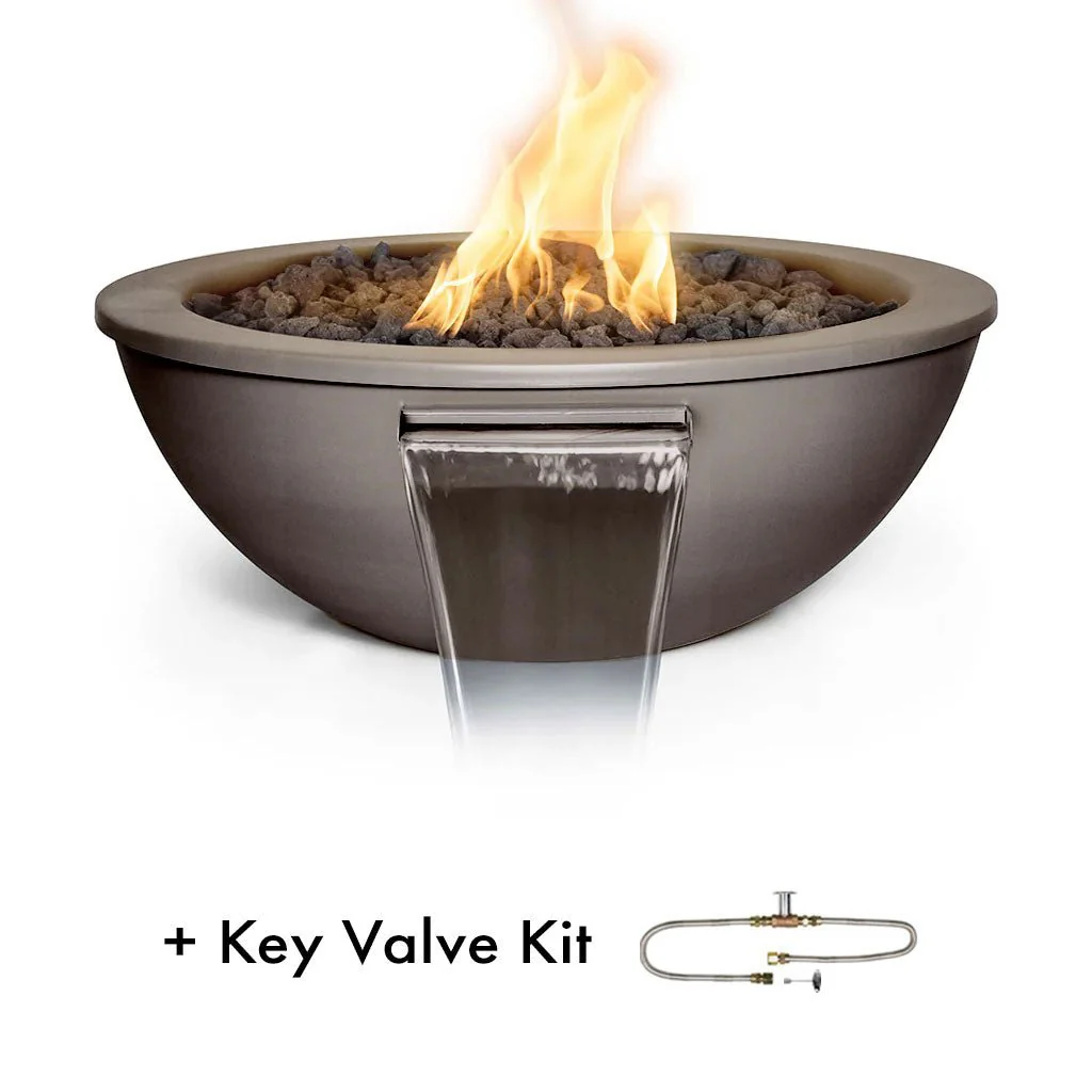 Sedona 27" Fire and Water Bowl, Powder Coated Metal - Pool Feature - Image 13