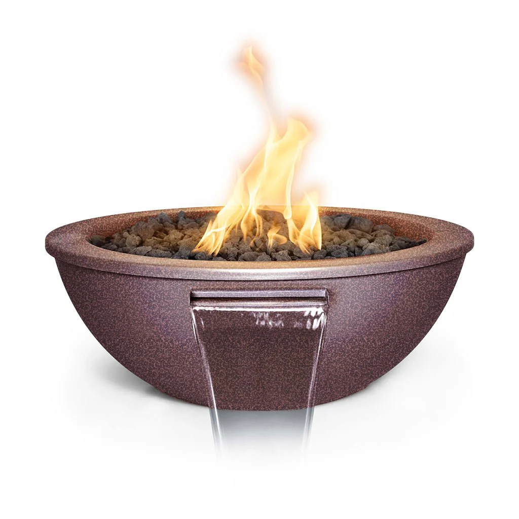 Sedona 27" Fire and Water Bowl, Powder Coated Metal - Pool Feature - Image 2