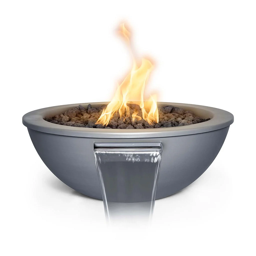 Sedona 27" Fire and Water Bowl, Powder Coated Metal - Pool Feature - Image 3