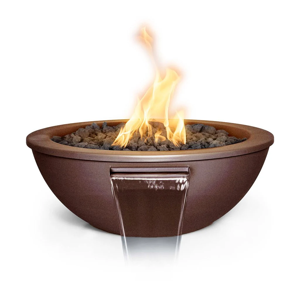 Sedona 27" Fire and Water Bowl, Powder Coated Metal - Pool Feature - Image 4