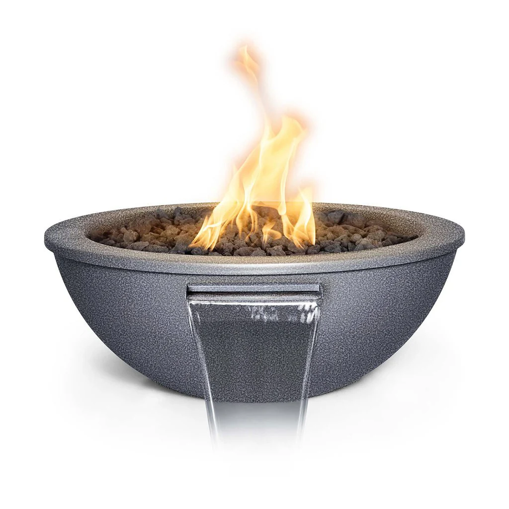 Sedona 27" Fire and Water Bowl, Powder Coated Metal - Pool Feature - Image 6