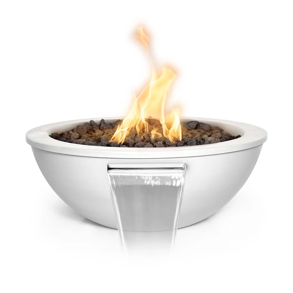 Sedona 27" Fire and Water Bowl, Powder Coated Metal - Pool Feature - Image 7