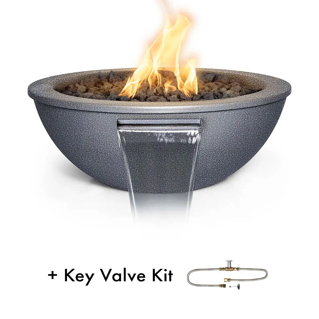 Sedona 27" Fire and Water Bowl, Powder Coated Metal - Pool Feature - Image 9