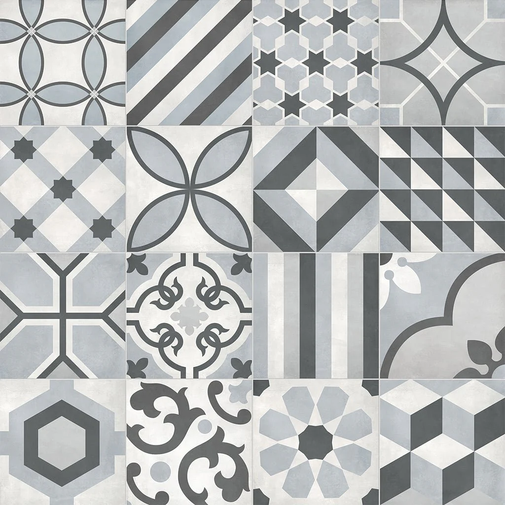 Tide Deco Blend, 8" x 8" - Porcelain Tile