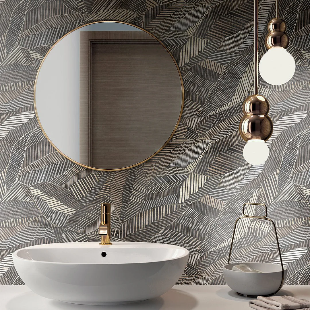 Tinsel Brown Leaf, 24" x 48" - Porcelain Tile - Image 2
