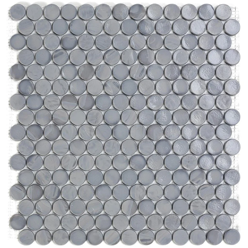Titanium 2 Barrels, 6/8" - Glass Penny Round Mosaic