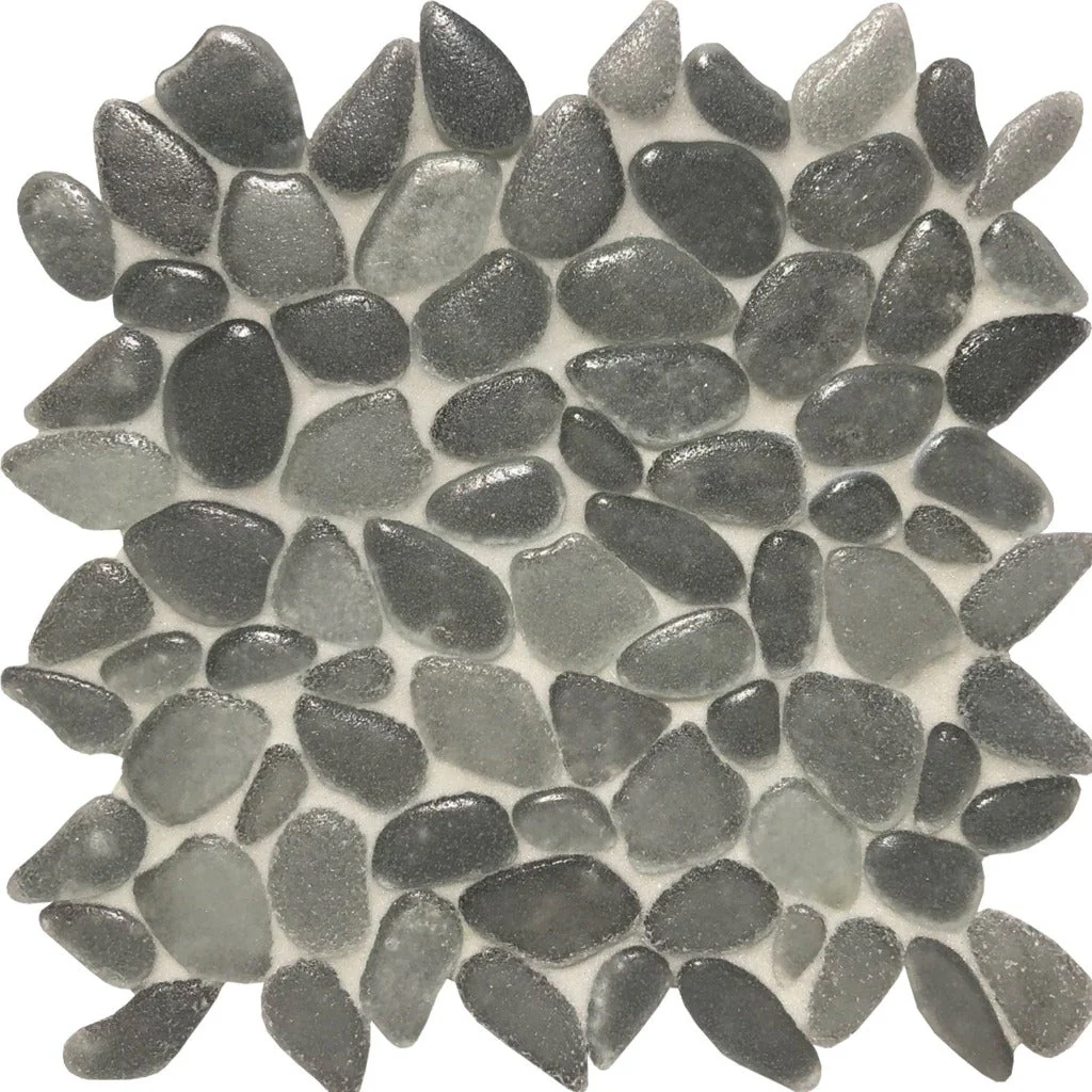 Torrent Grey, Random Mosaic - Glass Tile
