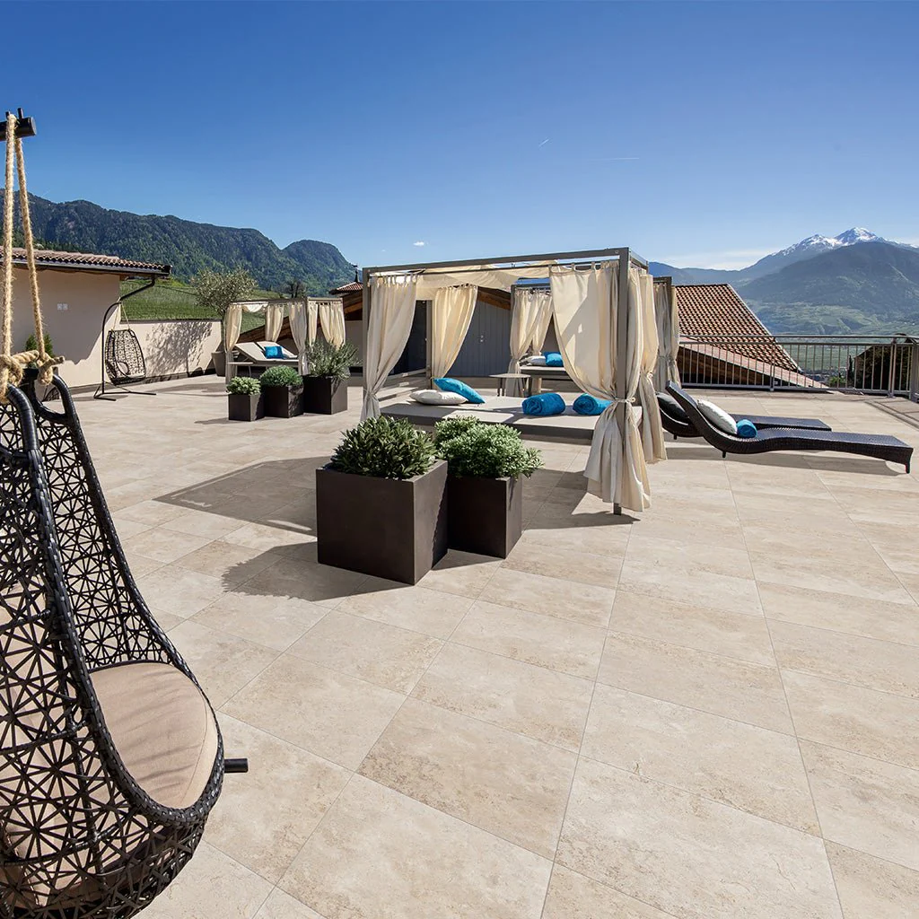 Travertino Beige, 24" x 24" - 2CM Outdoor Porcelain Paver - Image 2