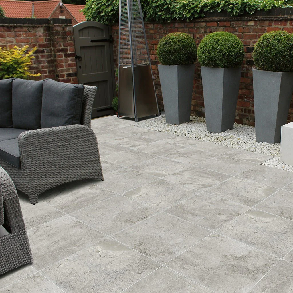 Travertino Gray, 24" x 24" - 2CM Outdoor Porcelain Paver - Image 2