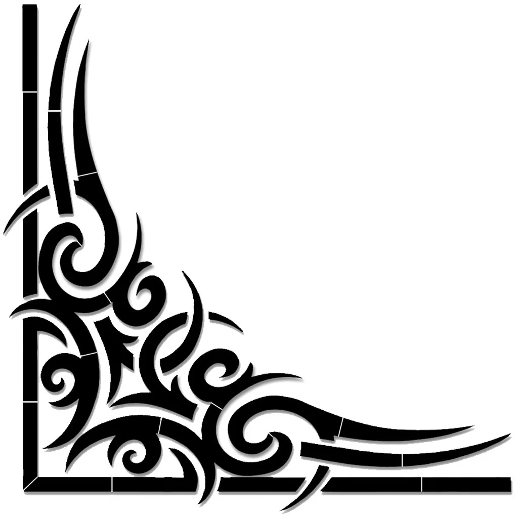 Tribal Corner - Black - Pool Mosaic