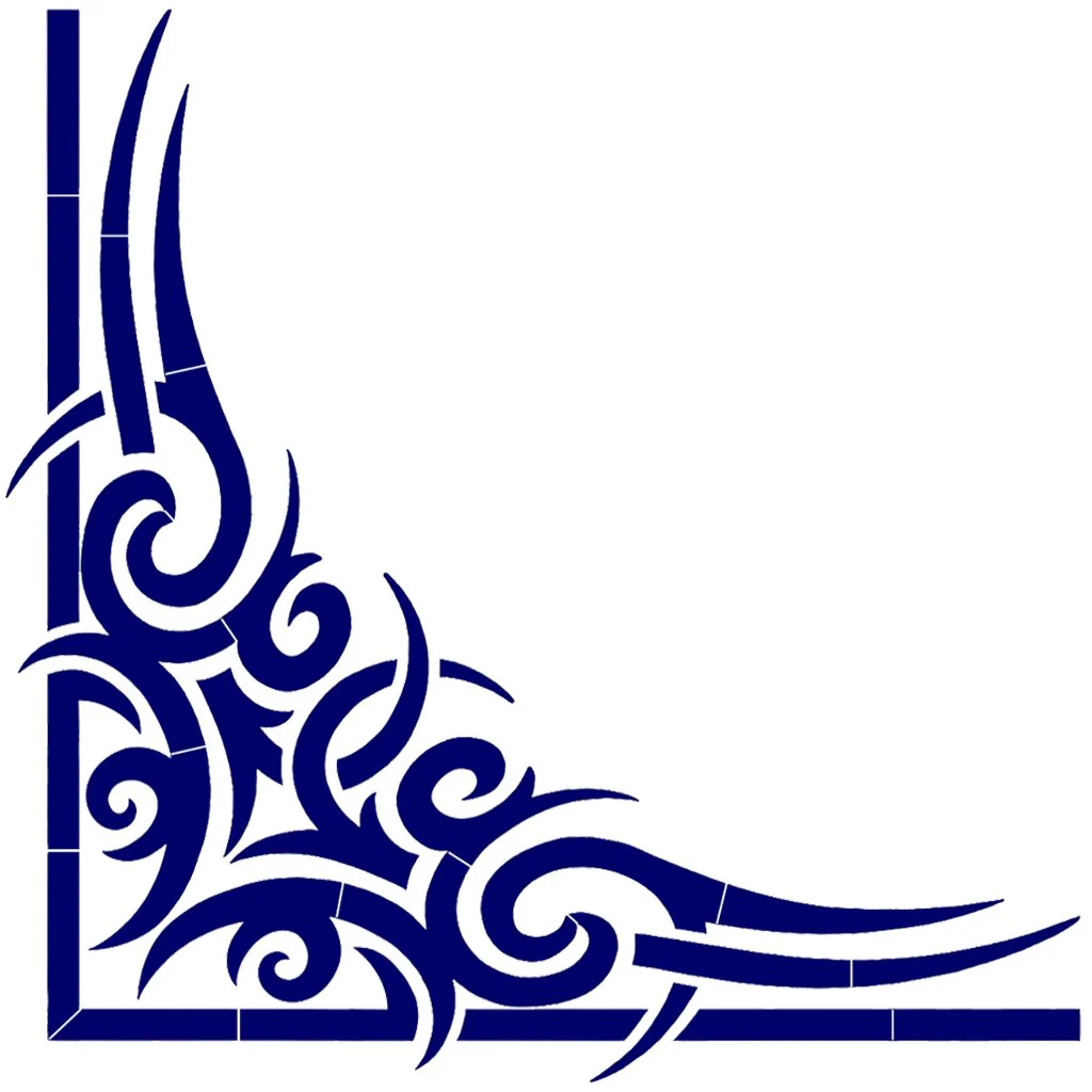 Tribal Corner - Blue - Pool Mosaic