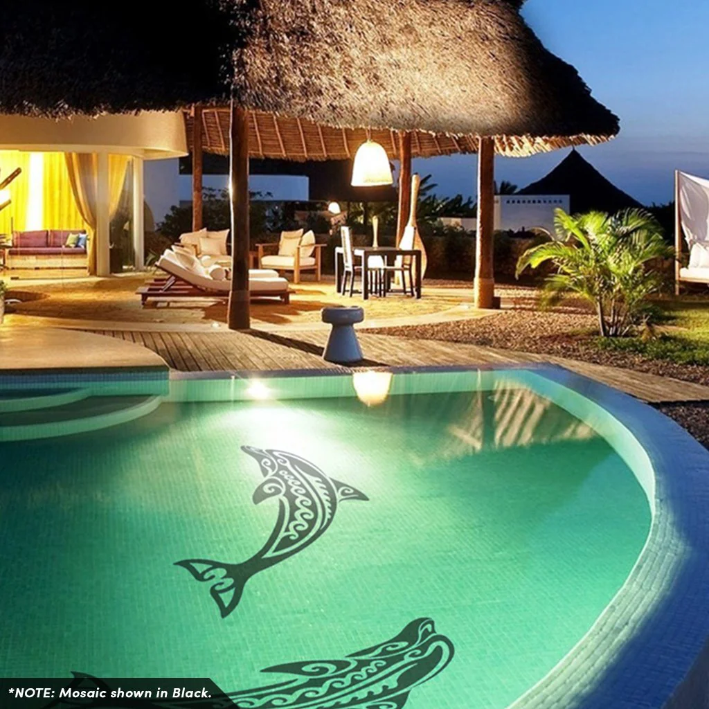Tribal Dolphin - Blue - Pool Mosaic - Image 2