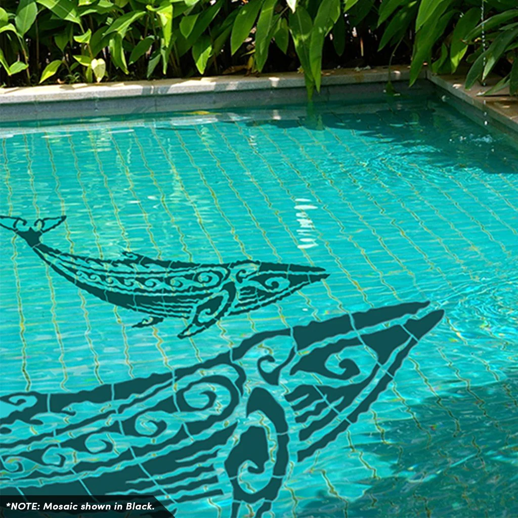 Tribal Humpback Whale - Blue - Pool Mosaic - Image 3