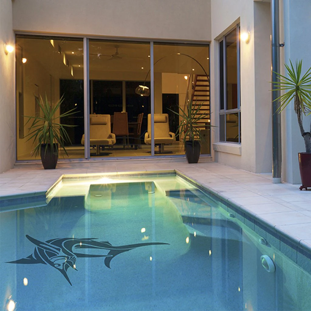 Tribal Marlin - Black - Pool Mosaic - Image 2