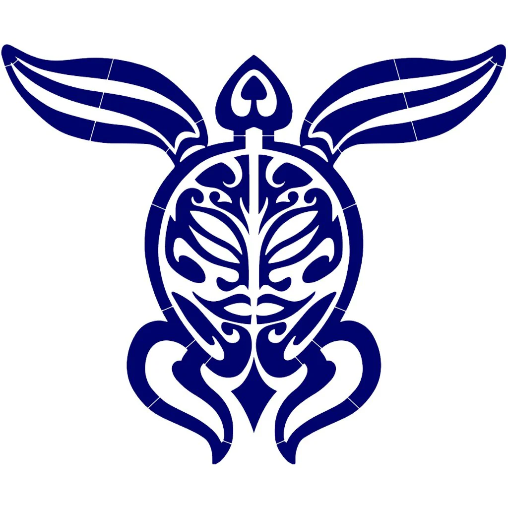 Tribal Turtle - Blue - Pool Mosaic