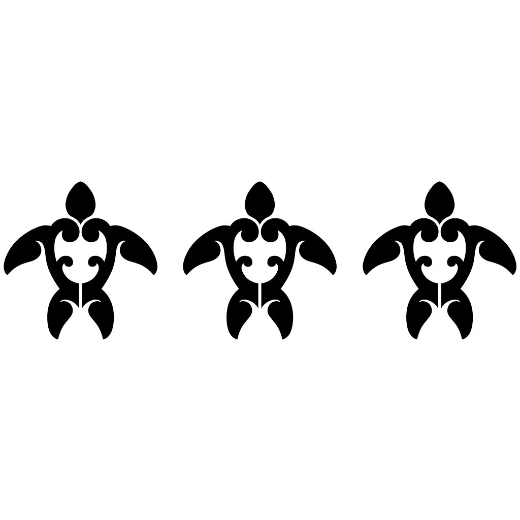 Tribal Turtle Step Marker - Black (Set of 3) - Pool Mosaic