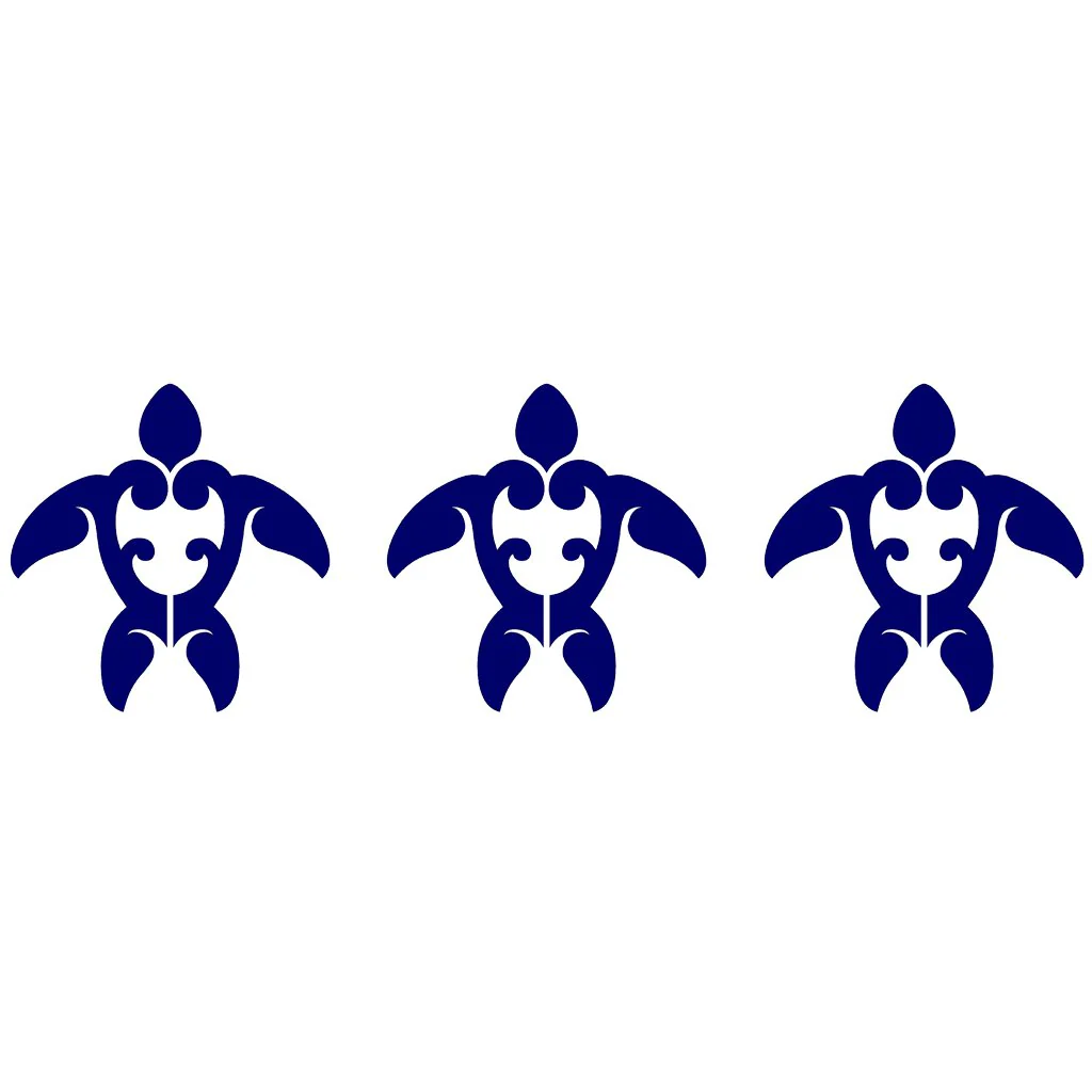 Tribal Turtle Step Marker - Blue (Set of 3) - Pool Mosaic