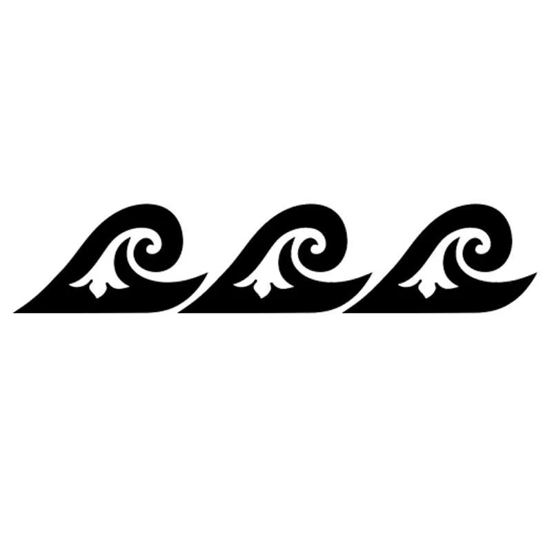 Tribal Wave Step Marker - Black (Set of 3) - Pool Mosaic