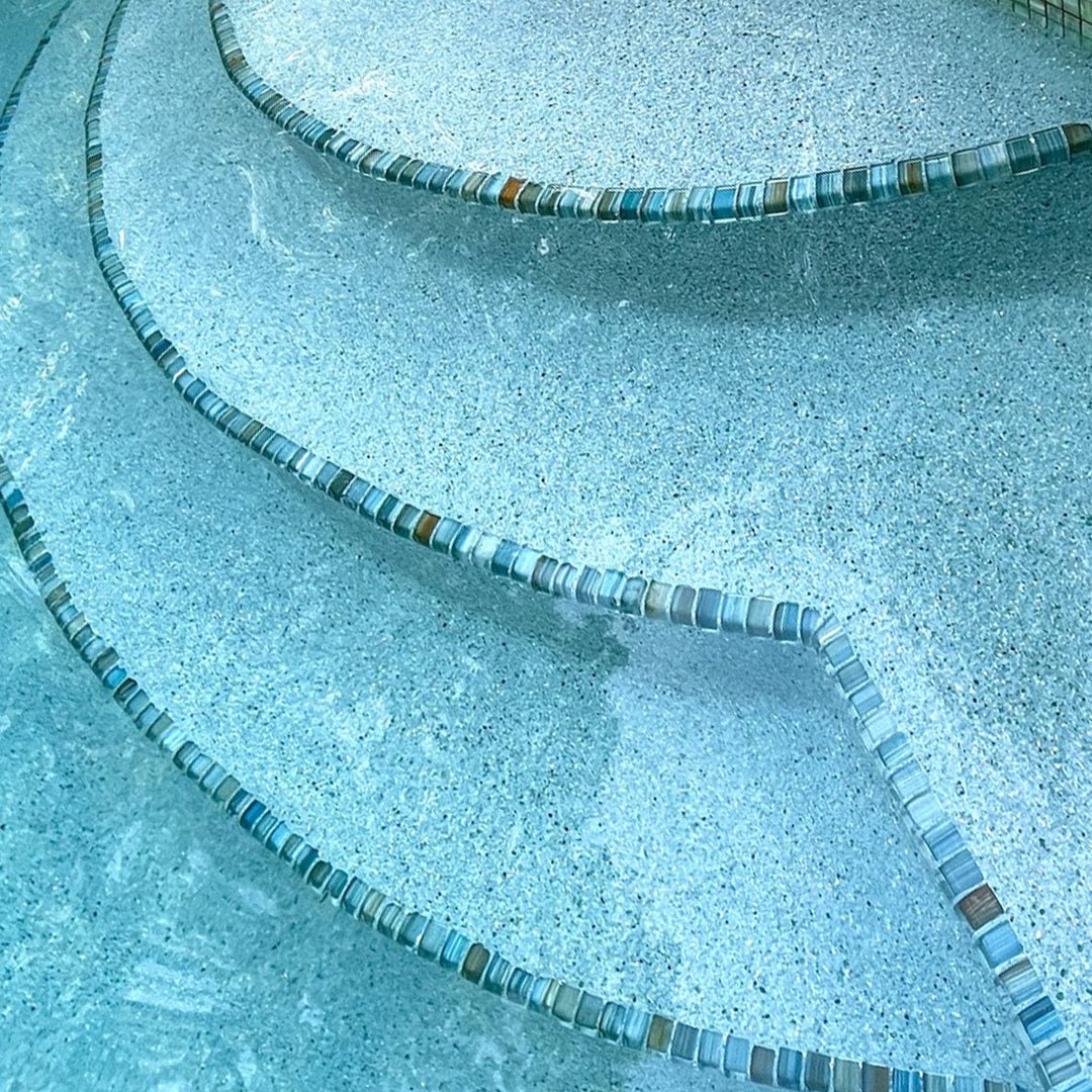 Aqua, Trim 1" x 2" - Glass Tile - Image 2