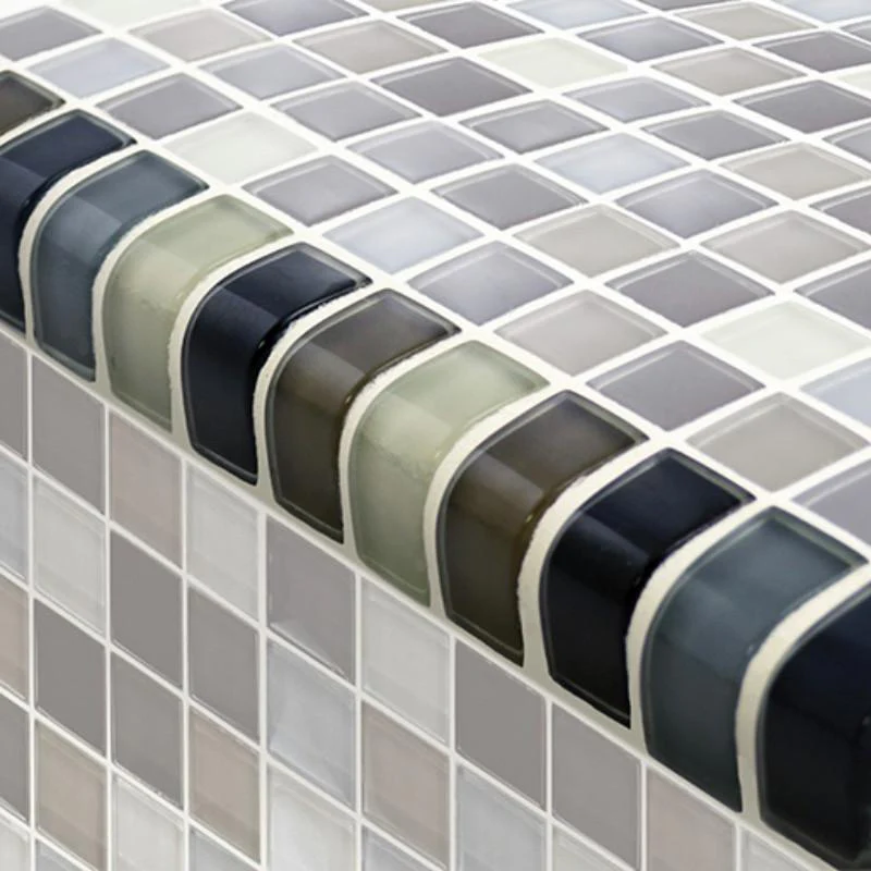 Black Charcoal Gray Taupe Blend, Trim - Glass Tile