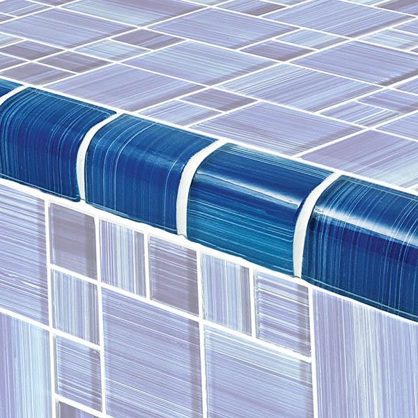 Caribbean Blue, Trim 2" x 2" - Glass Tile