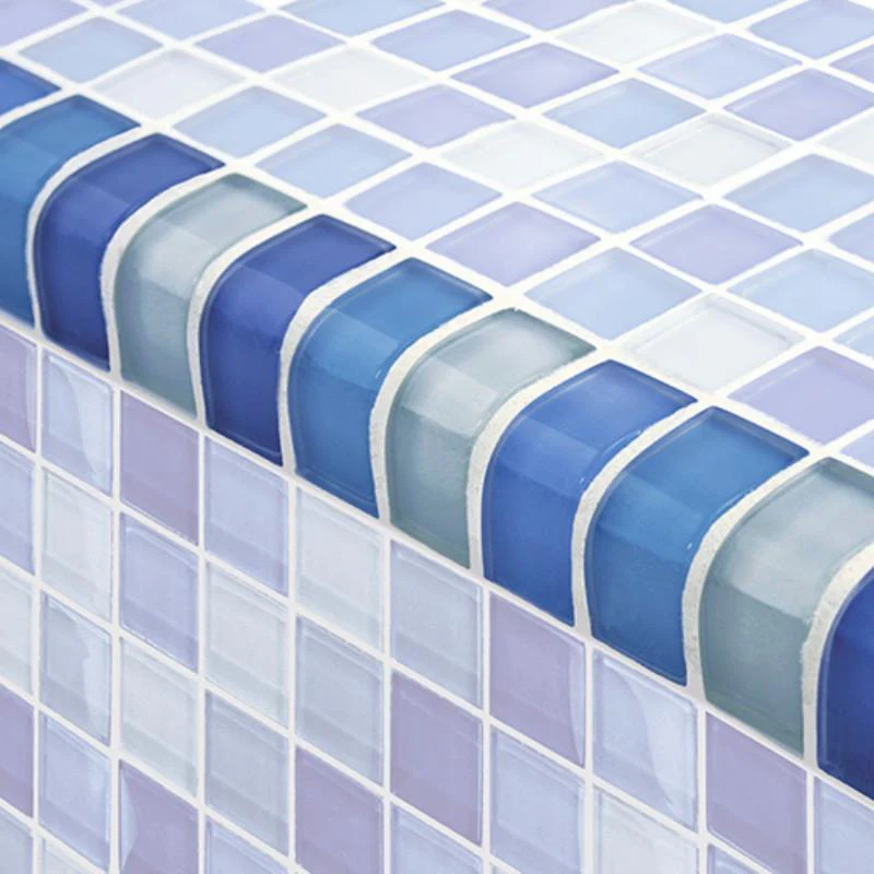 Turquoise Cobalt Blue Blend, Trim - Glass Tile