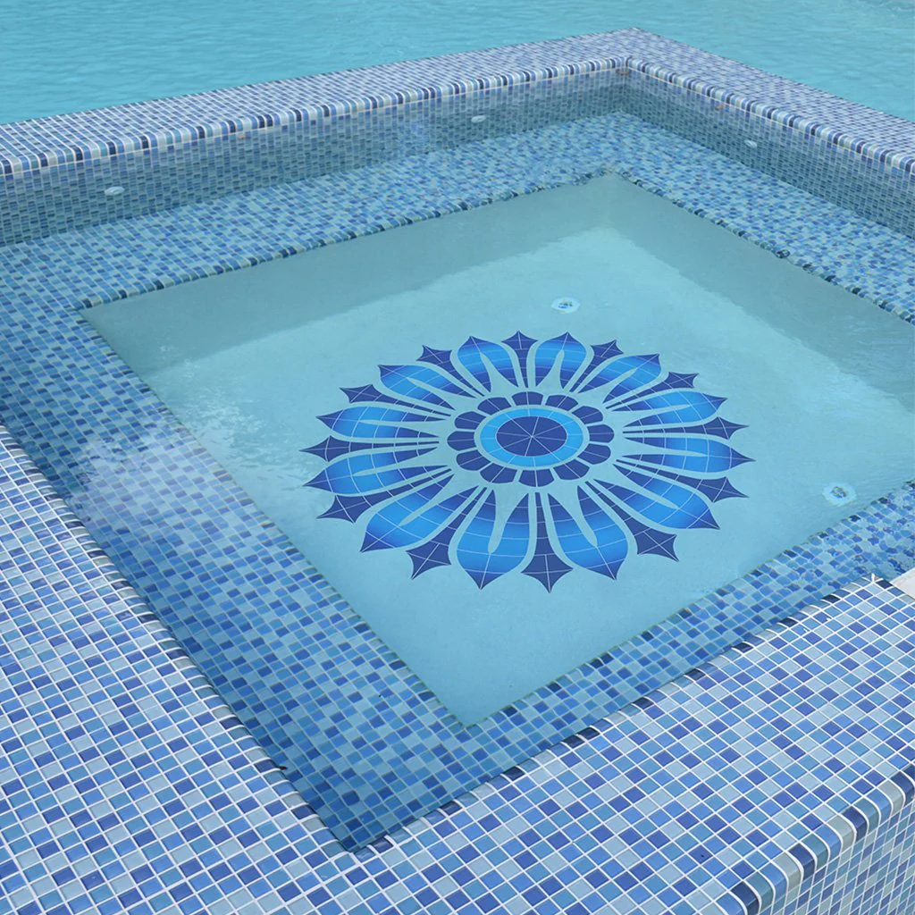 Turquoise Cobalt Blue Blend, Trim - Glass Tile - Image 3