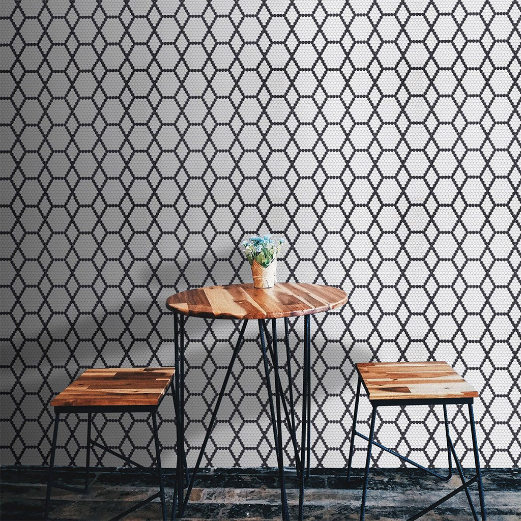 Tulle Classic, Hexagon Mosaic - Glass Tile - Image 3