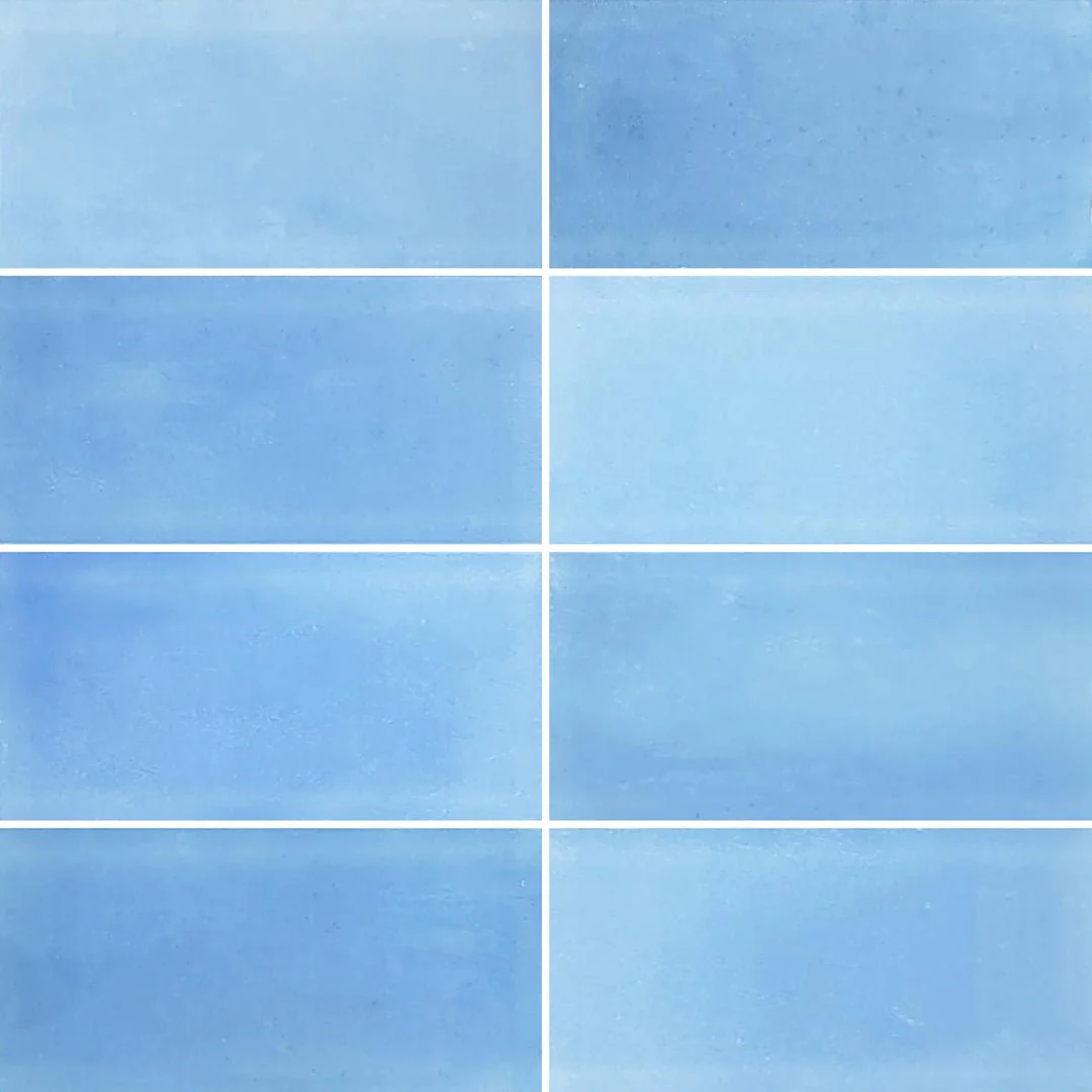Tumbled Blue, 3" x 6" - Glass Tile