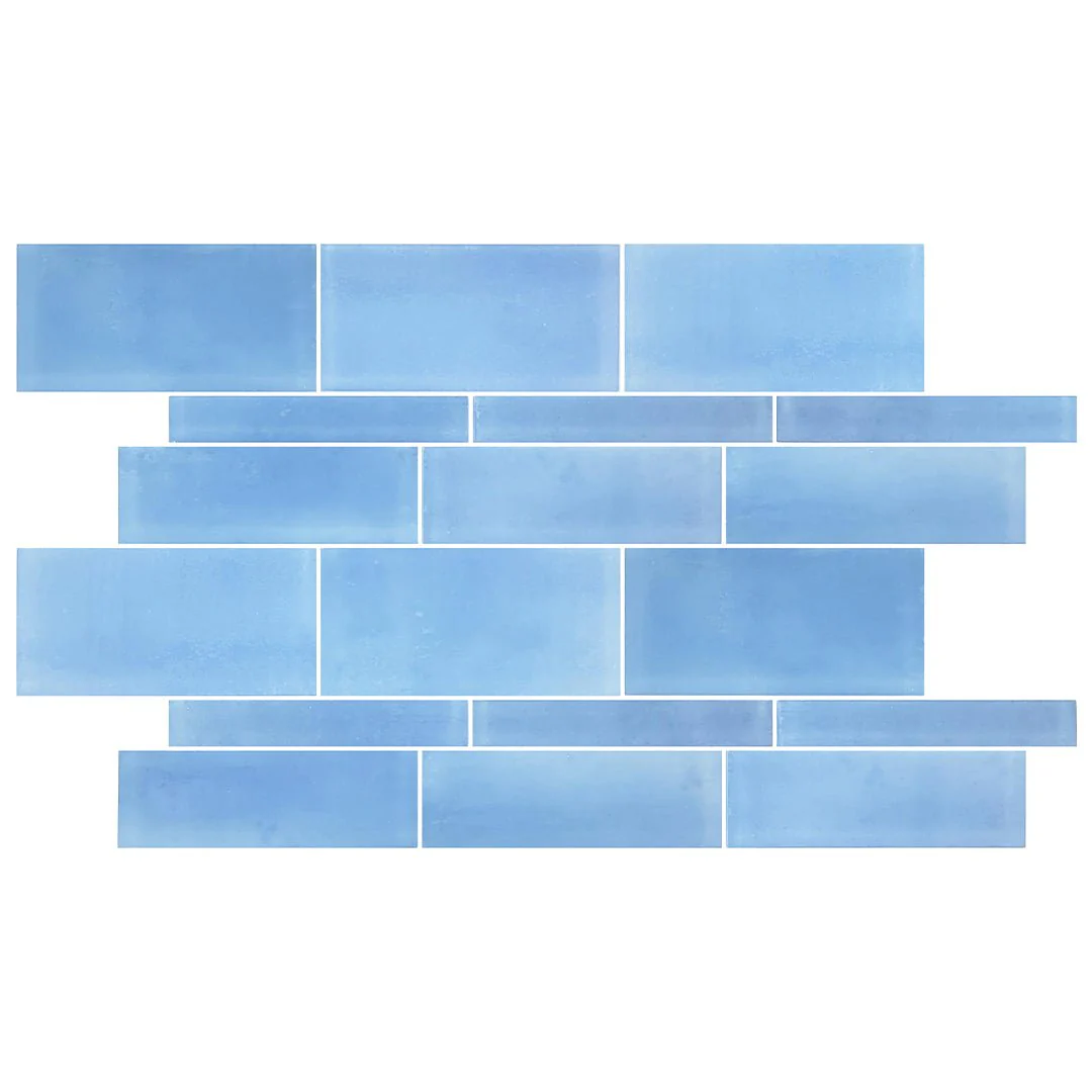 Tumbled Blue, Mixed - Glass Tile