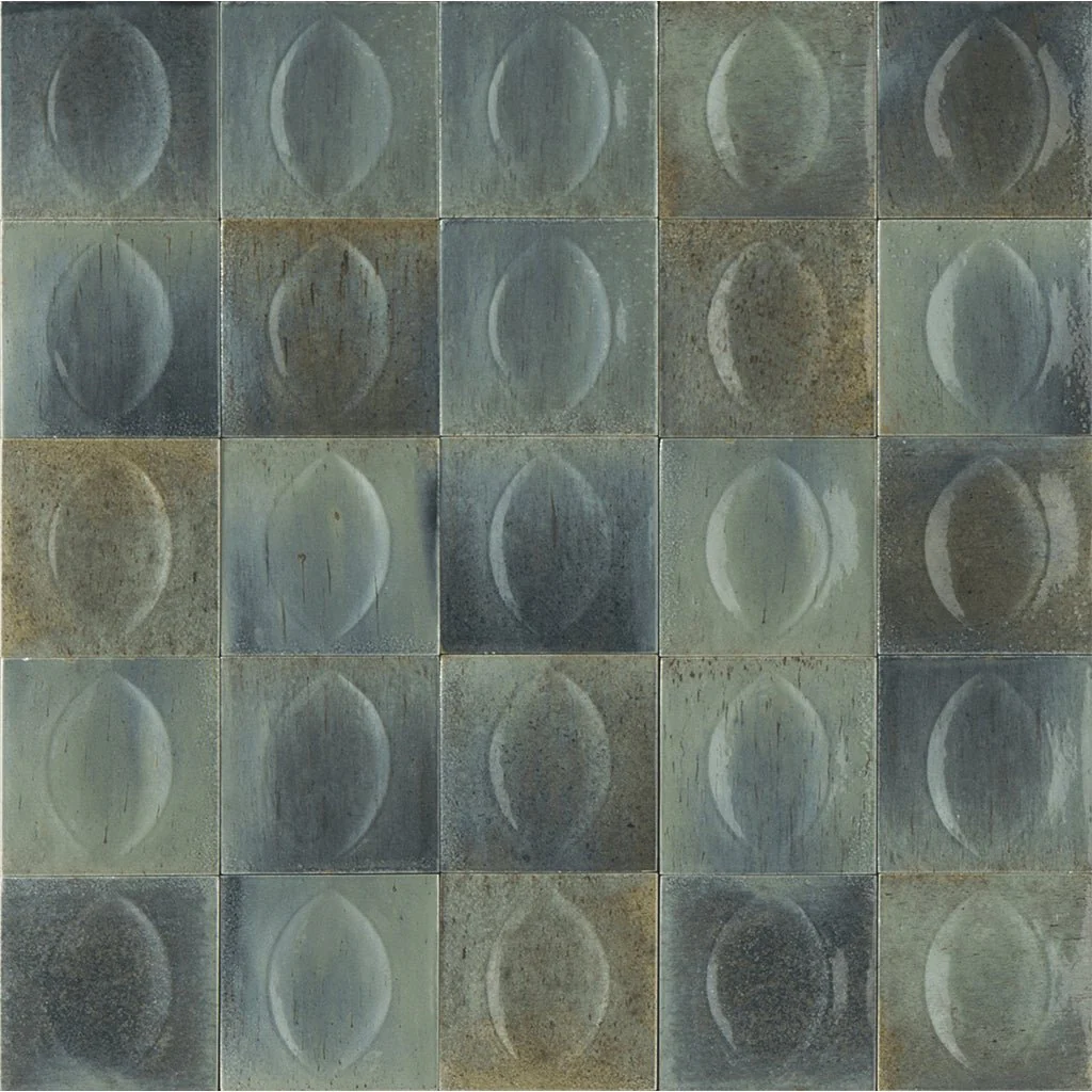 Turchese Glossy, 4" x 4" Egg Deco - Porcelain Tile