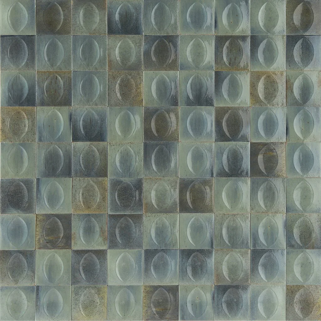 Turchese Glossy, 4" x 4" Egg Deco - Porcelain Tile - Image 2