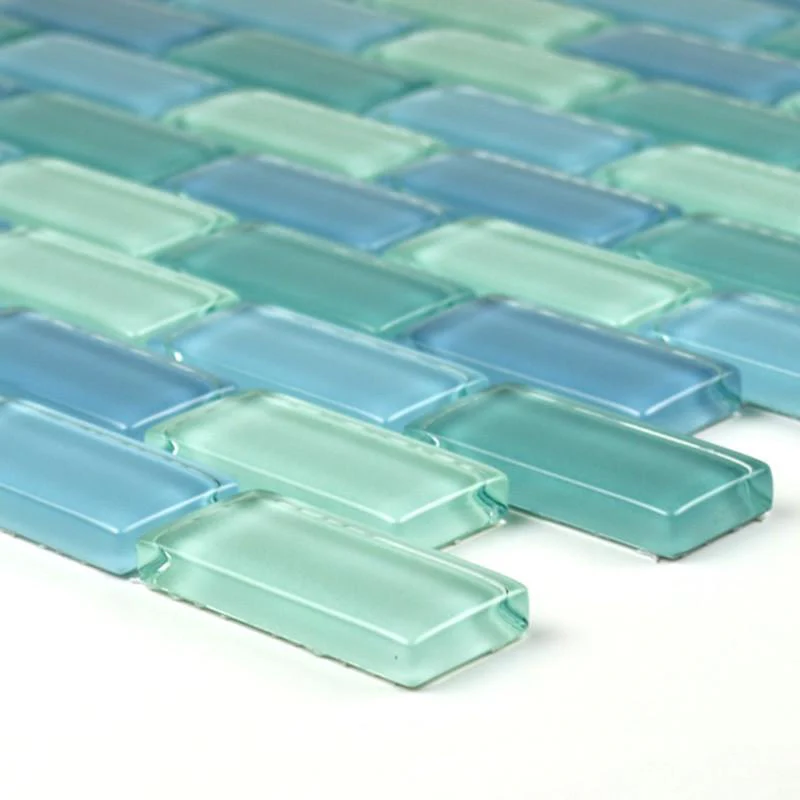 Turquoise Blue Blend, 1" x 2" - Glass Tile - Image 4