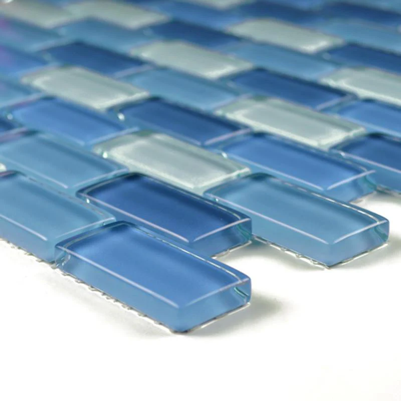 Turquoise Cobalt Blue Blend, 1" x 2" - Glass Tile - Image 3