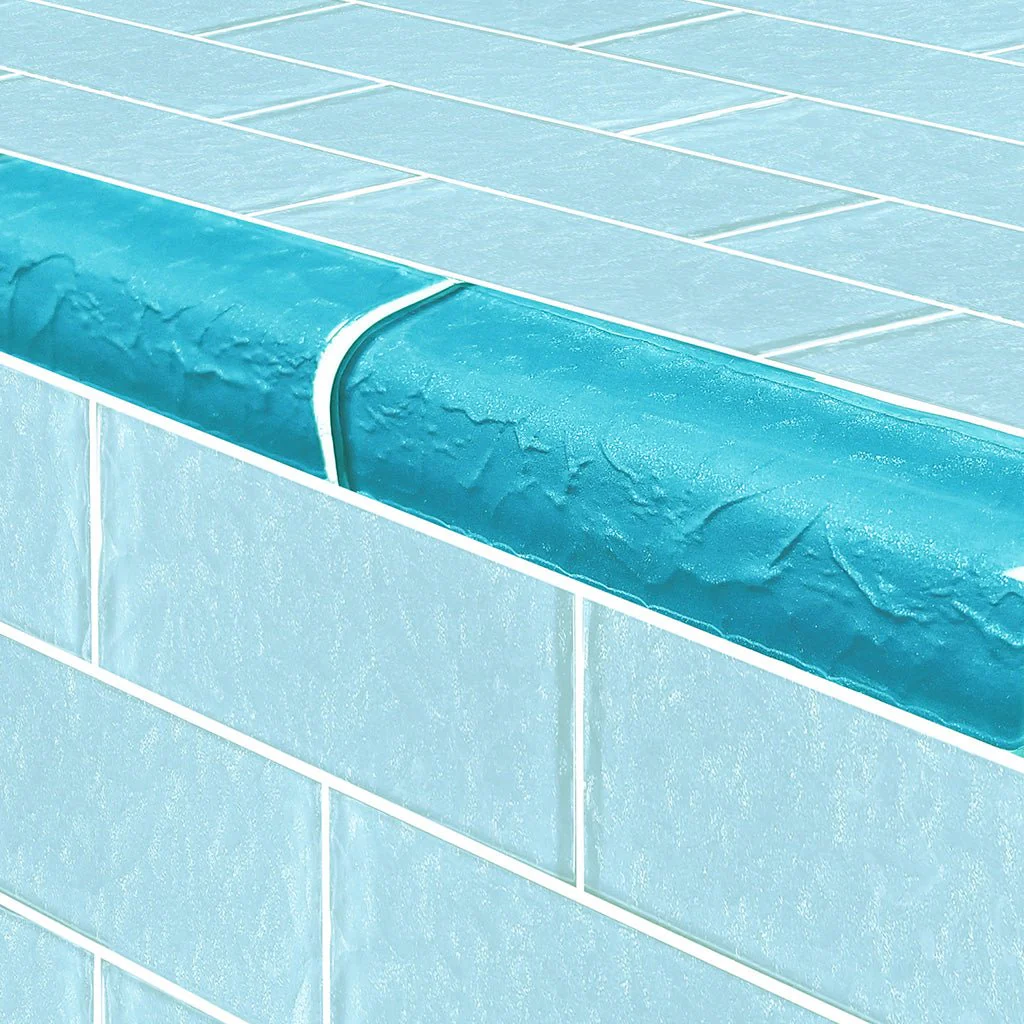 Turquoise, Trim 2" x 6" - Glass Tile