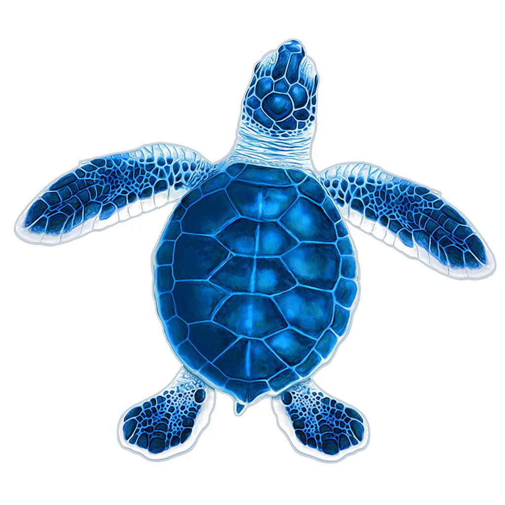 Turtle Hatchling C, Blue - Pool Mosaic