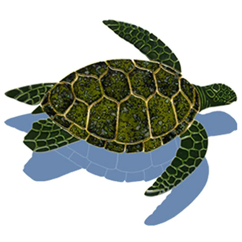 Turtle Sideview w/Shadow - Pool Mosaic