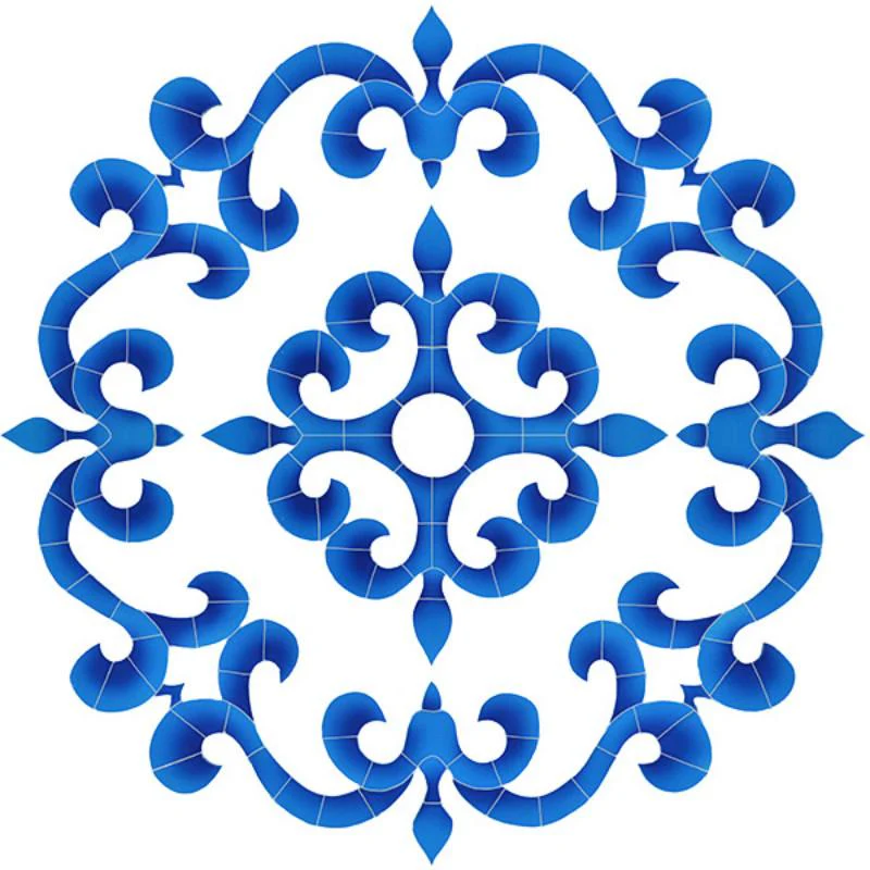 Tuscan Medallion - Blue - Pool Mosaic
